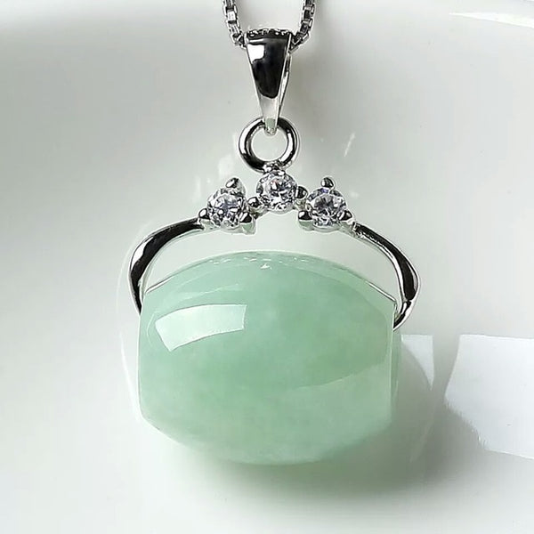 Natural Jade Emerald 13mm Luck Bead Pendant Charm Jewellery Fashion
